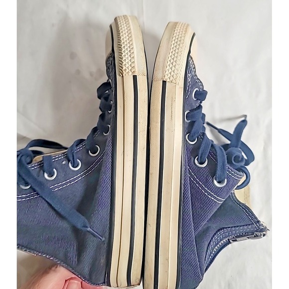 Converse All Star Chuck Taylor High Top Sneakers Back Zipper Navy US 5 Y2k - Picture 9 of 9